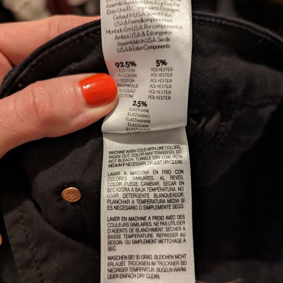 MOTHER Looker Ankle Fray Skinny Jeans - Black - Size 27 - Picture 8 of 12